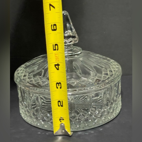 Vtg Indian Clear Glass Princess Pattern Candy Dish - Picture 2 of 8